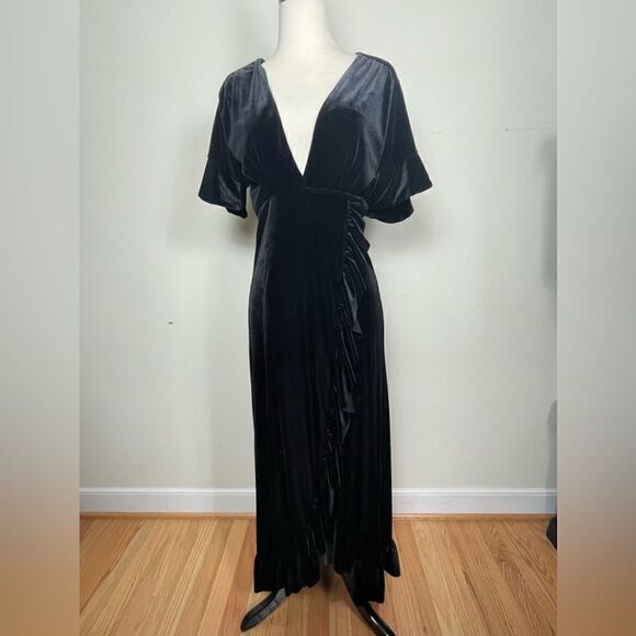 Misa Los Angeles Selina Velvet Wrap Dress - Picture 2 of 6